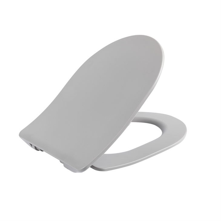grey d shaped toilet seat
