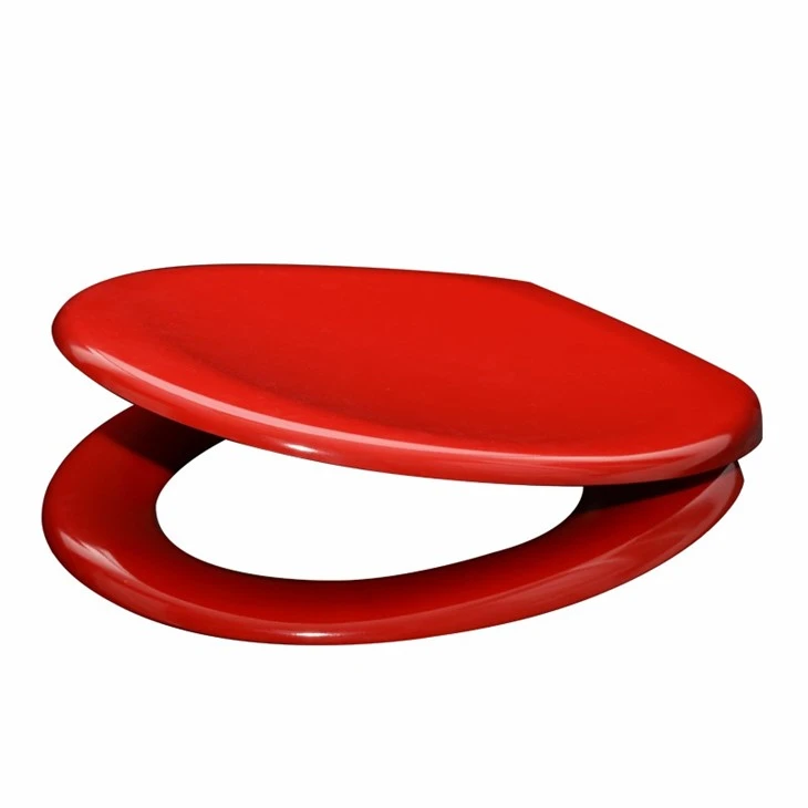 red plastic toilet seat